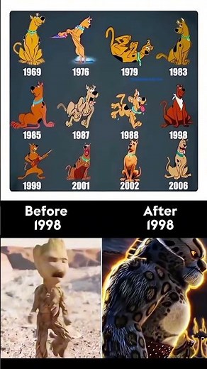 Before 1998-after 1998 #Scooby-Dooby-Doo