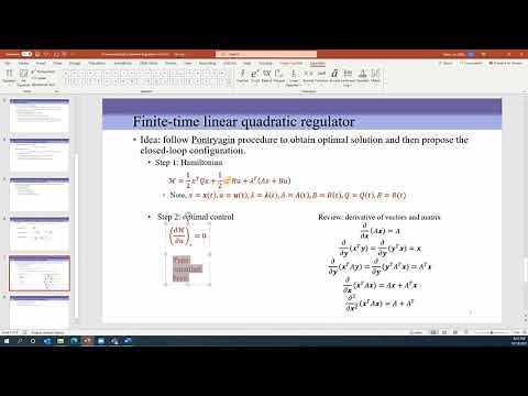 11. finite time linear quadratic regulator