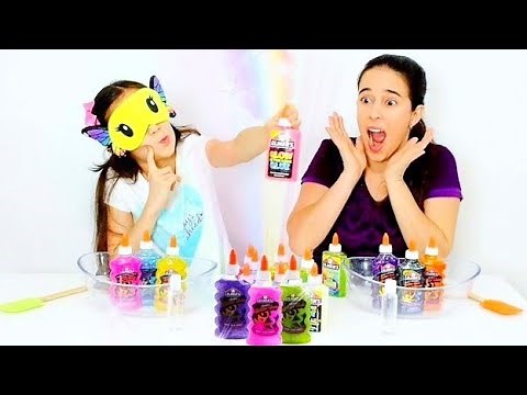 3 (+1) COLORS OF GLUE SLIME CHALLENGE!!! ★ Celebrating 4 Million Subs with Mom and Glitter Glues!