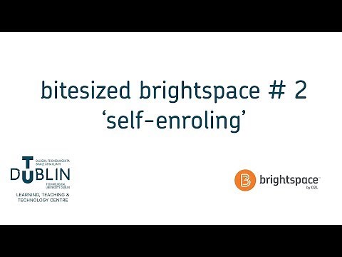 Bite-sized Brightspace for Students No. 2 - 'Self-enroling in Modules'