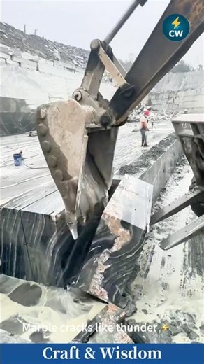 MARBLE BREAKING POWER ⚒️ when stone yields to steel!#marble #excavator #power #wow
