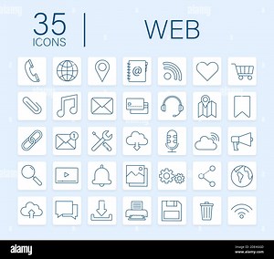 Web icon set. Business. Email icon. Video chat. Vector stock illustration Stock Vector Image & Art - Alamy
