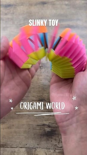 SLINKY PAPER TOY ORIGAMI TUTORIAL STEP BY STEP | DIY PAPER TOY ANTI STRESS SLINKY ORIGAMI FOLDING