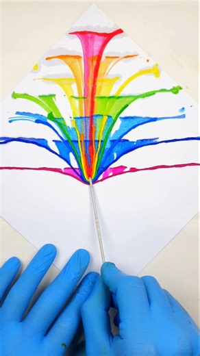 Easy Thread Art 🌈 | String pull painting 😍 #threadart #threadpainting #art #colors #drawing #thread