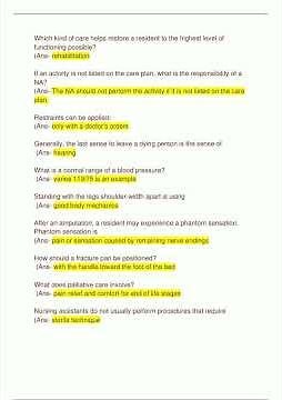 CNA Practice Exam 100 Verified Questions Answers Updated latest