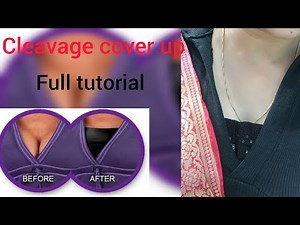 Hide your deep neckline/cleavage cover up/clip on cami/fashion hack/full tutorial