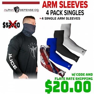 Alpha Defense Co 4 Pack Single Arm Sleeves $20.00 CODE & FlatrateS&H