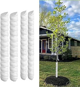 NRAMOSS Tree Trunk Protector- 4PCS Plastic Tree Protectors 2 Size Tree Wraps Protect Tree from Deer and Rabbit