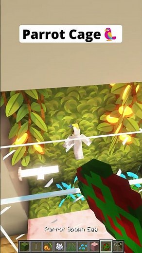Minecraft Cherry Blossom Parrot Cage🦜#minecraft #shorts