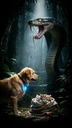 Hero Dog Faces Giant Snake to Save Sleeping Kittens 🐍🐶💙 – Incredible Animal Rescue!