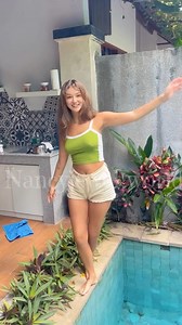 Nancy is having fun by falling into the swimming pool of her farm house 🏊‍♀️ #Nancy #nancymomoland #MOMOLAND #swimming #fun #funtimes | Nancyjewel world