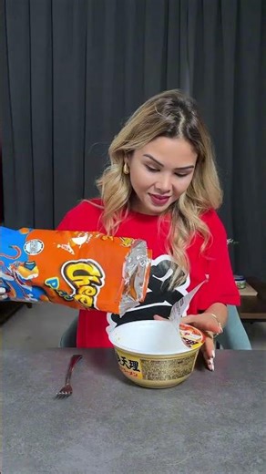 She Refilled Instant Noodles with Cheetos 😳 #shorts