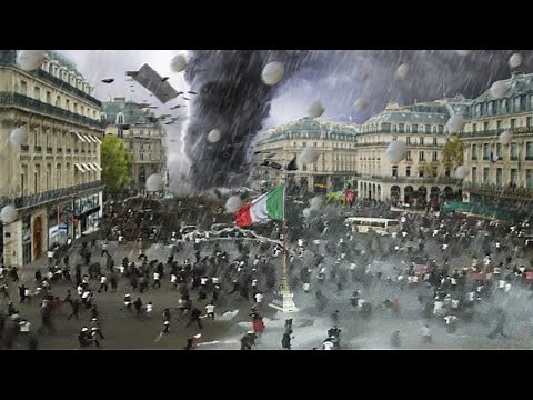 Just now in Italy! Tornado and hail tore off the roof in Milan, everyone is shocked