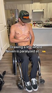 Drawing a line where Neven is paralyzed at… ✍️ #spinalcordinjury #spinalcordinjuryrecovery #spinalcordinjuryawareness #spinalcordinjurysurvivor #paralyzed | Neven Hart