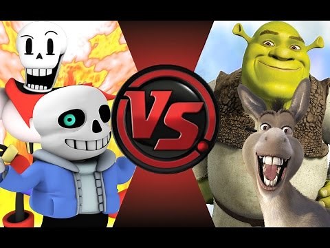 SANS and PAPYRUS vs SHREK and DONKEY! Cartoon Fight Club Episode 38