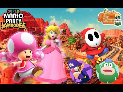 Super Mario Party Jamboree - Toadette & Peach vs Waluigi & Spike - Western Land
