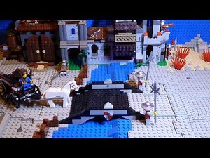 LEGO Kingdoms Mill Village Raid 7189 Stop Motion War + Build