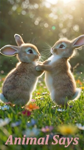 Two Cute Rabbits Playing Together 🐇💚 | Cute Animal Short
