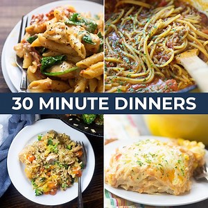 These 30 MINUTE DINNERS are fast, family-friendly, and most of them are made in one dish! You're going to love these easy recipes! RECIPES: https://www.bunsinmyoven.com/category/main-dish-2/30-minute-dinners/ | Buns In My Oven