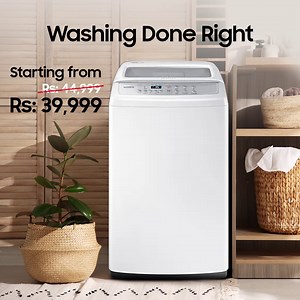 Samsung Washing Machines take care of your clothes for you so you could stay carefree. Get yours now, starting from just Rs. 39,999 | Samsung