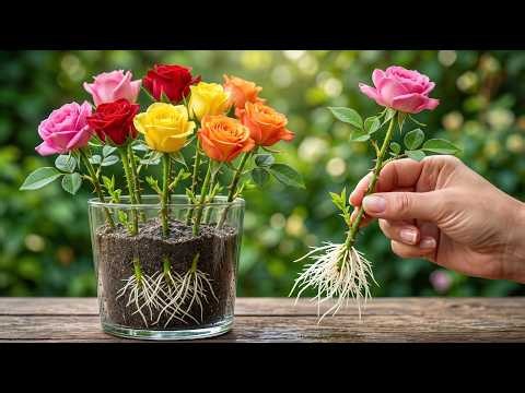 How to Propagate Rose Cuttings in Sand / Roots Grow Quickly and Healthily