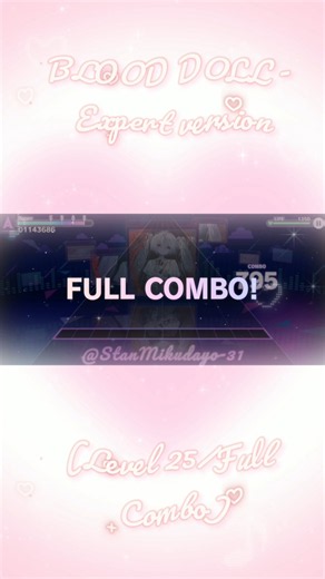 Pjsk mini view of gameplay - BLOOD DOLL (Expert version with Full Combo)