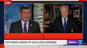2.7K views · 15 reactions | WATCH: Broncos icons Jim Saccomano and Alex Gibbs are being honored by the Pro Football Hall of Fame inaugural 'Awards of Excellence'  | 9NEWS Sports | Facebook