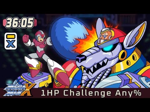 [MMX] 1 HP Challenge 🪫 Any% WR Speedrun in 36:05 (no damage)