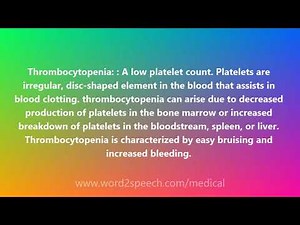 Thrombocytopenia - Medical Meaning and Pronunciation