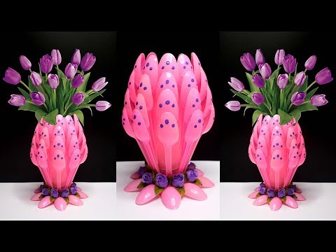 Cara Membuat Vas Bunga dari Sendok Plastik yang Sangat Mudah !