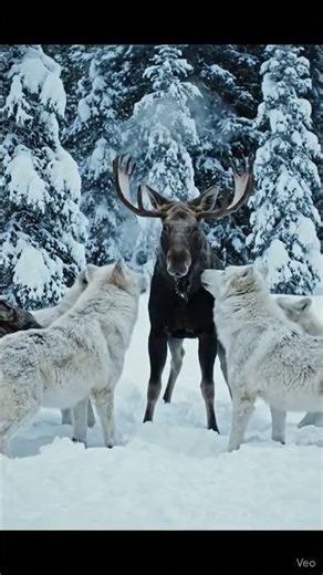 Wolves Surround Their Prey – Intense Survival Moment #wolf #hunting