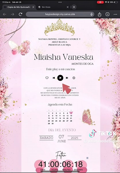 Crea tu Invitación Digital en Canva para XV Años