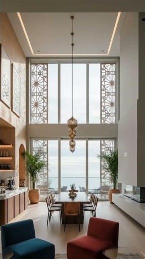 Modern Arabic Coffee Shop Interior – Elegant Middle Eastern Café Design with Ocean View #shorts #fyp