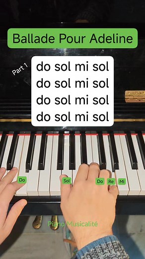 Ballade Pour Adeline #piano #pianotutorial #pianolesson #short #pianomusicalite | Piano Musicalité