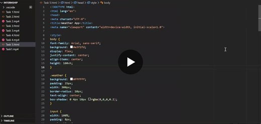 #task #weatherapp #apiintegration #javascriptdeveloper #openweathermap #frontenddev #prodigyinfotech #internshipproject #livedataapp | Swapnil Gaikwad