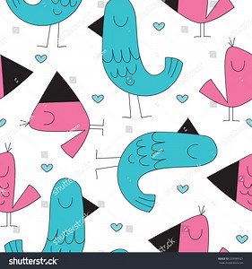 Seamless Colorful Bird Pattern Vector Illustration: vector de stock (libre de regalías) 339989321 | Shutterstock