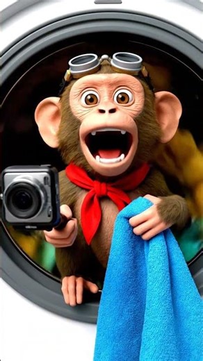 “Monkey Inside Washing Machine 🌀😂 | Funniest Vlog Ever!”