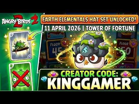 Angry birds 2 How to Unlock NEW Earth Elementals Hat Set! ⚡ (April 11, 2026) | Use Code: kinggamer