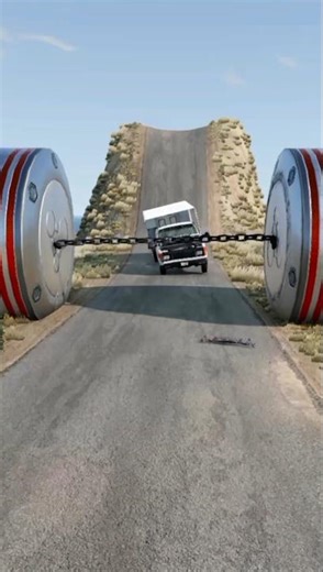 Car vs Giant Chain Barrier 😱 | BeamNG Crash