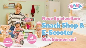 Baby Born E-Scooter - Ferngesteuerter Roller inkl. Zubehör - Funktioniert mit Batterien - Geeignet für alle 43cm Puppen