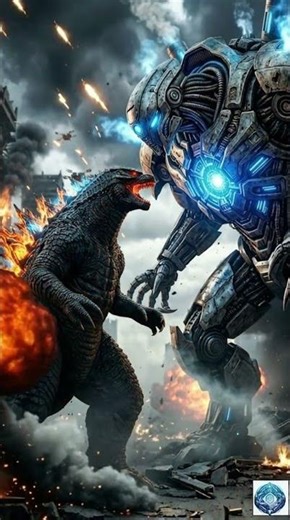 Godzilla 🔥 vs Alien Robot AI Action Scene | AI Vision Arena #ai #godzilla #aiart