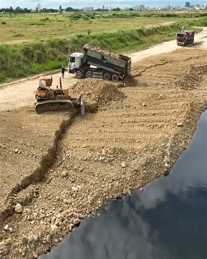 96K views · 553 reactions | Best Action!!! Hard Work Equipments!! Bulldozer And Many Dump Trucks Recovery & Repair The Land From Sinking | Bulldozer City | Facebook
