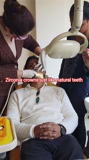 cap after RCT#dentalclinic# zirconia cap just like natural teeth#dentist #front broken tooth#dentist