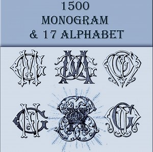 Vintage Monograms,initials,alphabet PDF Instant Download - Etsy