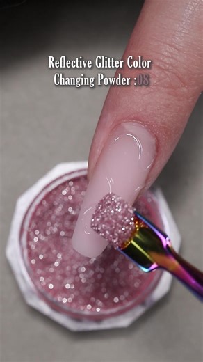 Reflective powder nail inspo 💅✨😉#bornpretty #nailart #winternails #nailtiktok #nailtrends #glitternails #nailsartvideos #nonstickhandgel #swirlnails #reflectivenails #nailtech