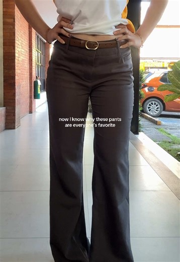 Low-Waisted Flared Pants for Office Style