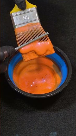 ASMR Iridescent Orange Paint | Thick and Glossy Satisfaction #shorts