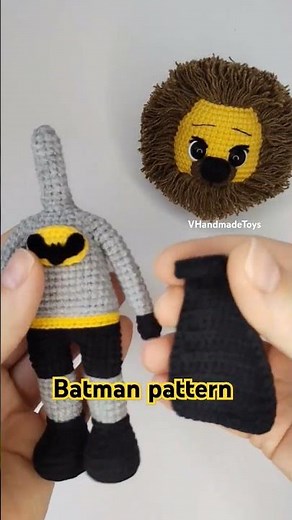 Batman crochet pattern 🖤🤍💛#amigurumi #crochet #crochetpattern #batman #batmanpattern #toys #handmade