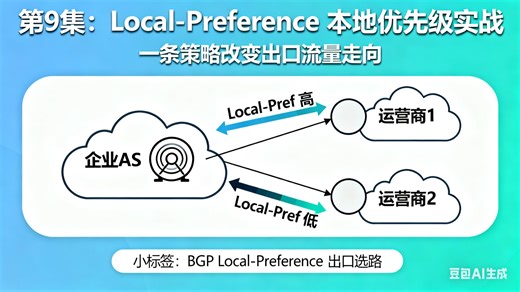 第9集：Local-Preference 本地优先级实战——一条策略改变出口流量走向