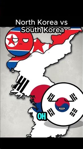 North Korea vs South Korea #countryballs